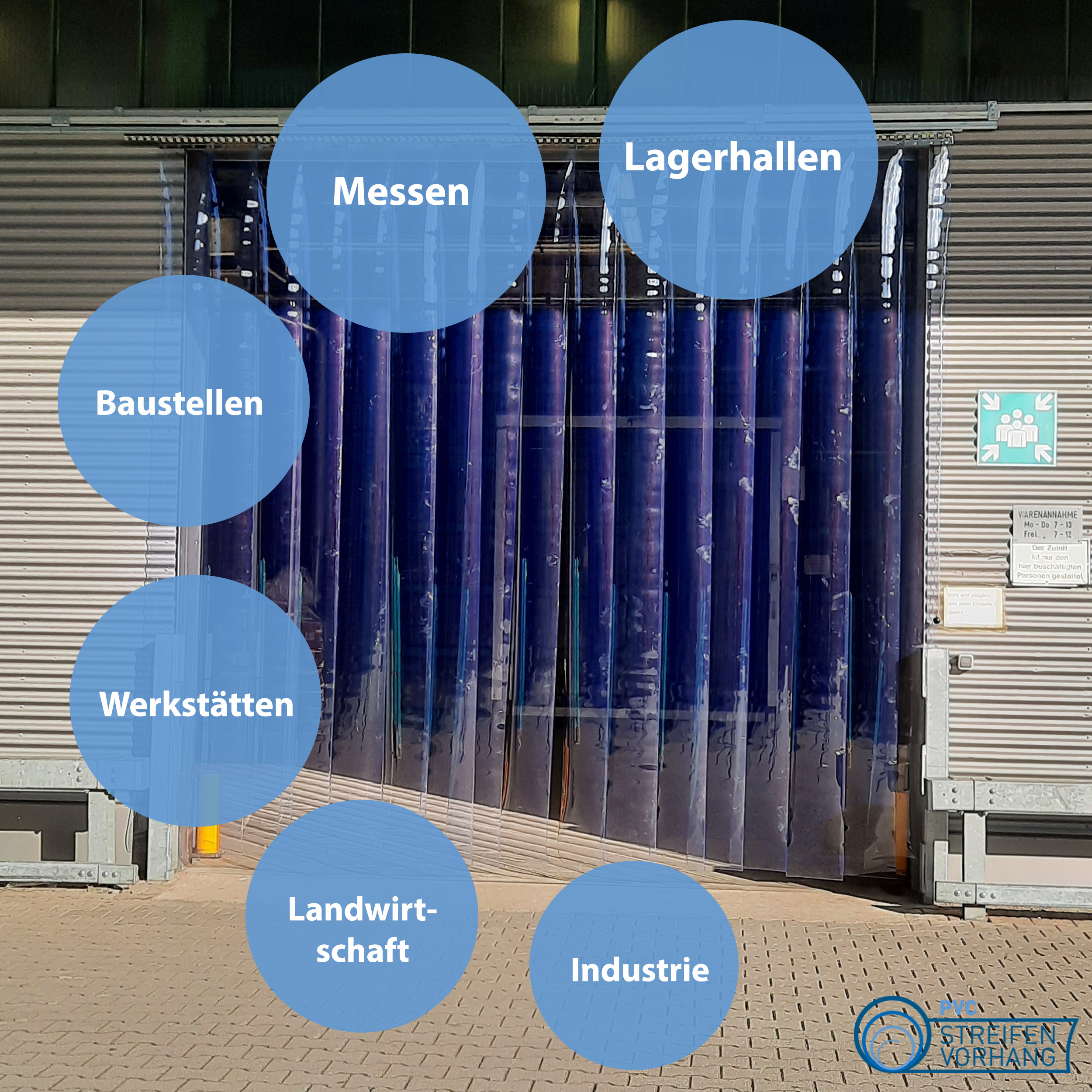 Bande de remplacement pour rideau en PVC BLEU-TRANSPARENT – Image 5