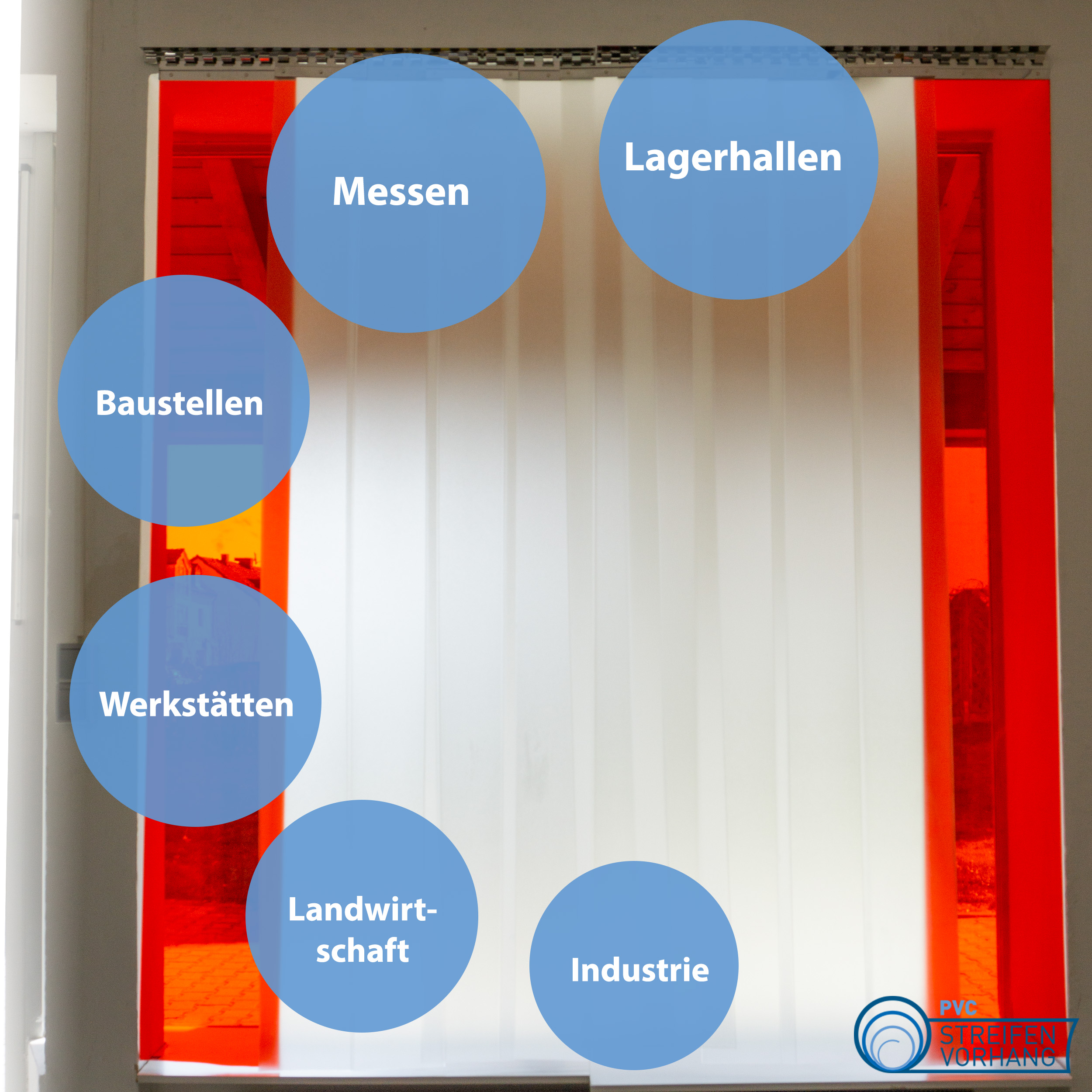 Bande de remplacement pour rideau en PVC ROUGE-TRANSPARENT – Image 4