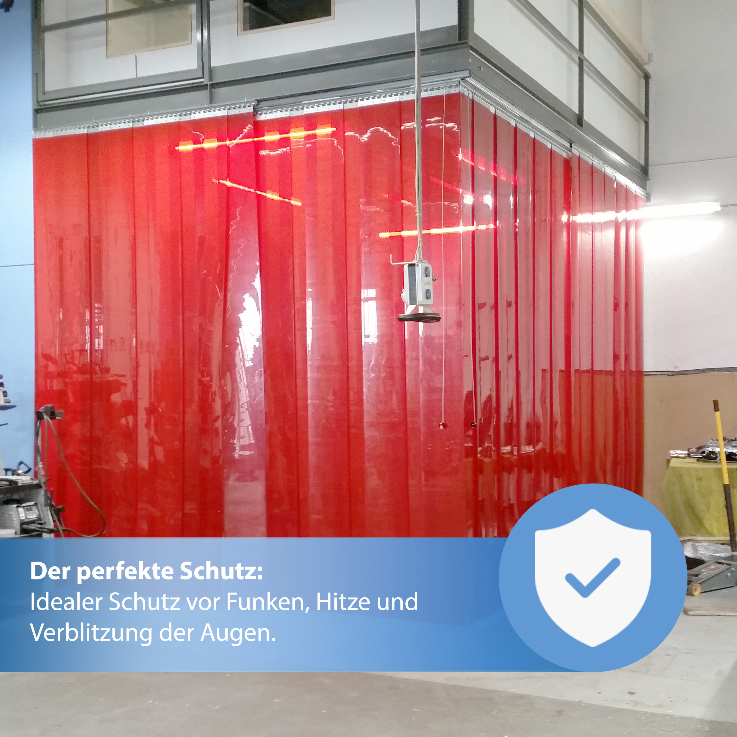 Système coulissant pour rideau à lanières en PVC à double rail pour linteau – Image 3