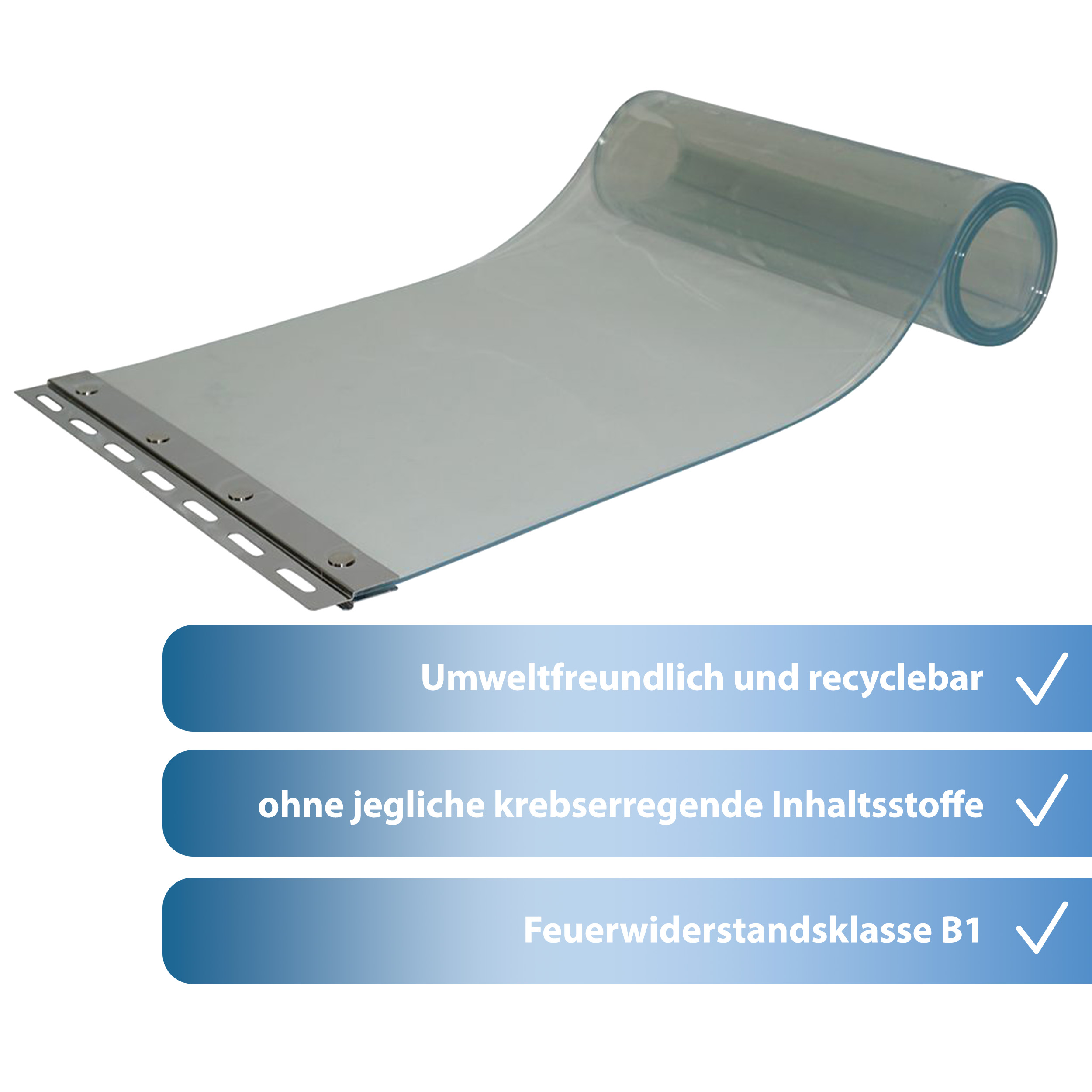 Bande de remplacement pour rideau en PVC, ignifuge B1