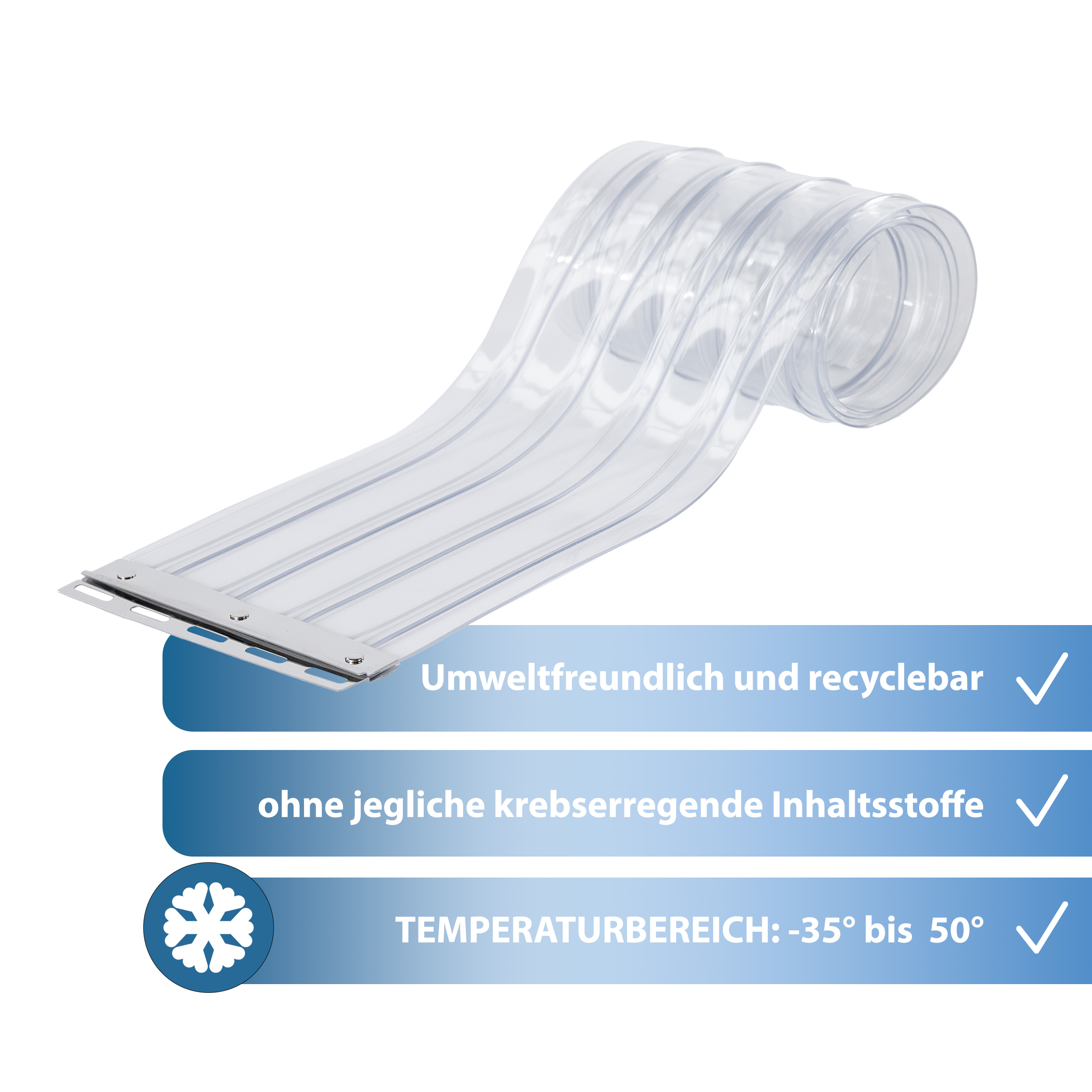 Bande de PVC au mètre pour entrepôt frigorifique, nervurée – Image 2