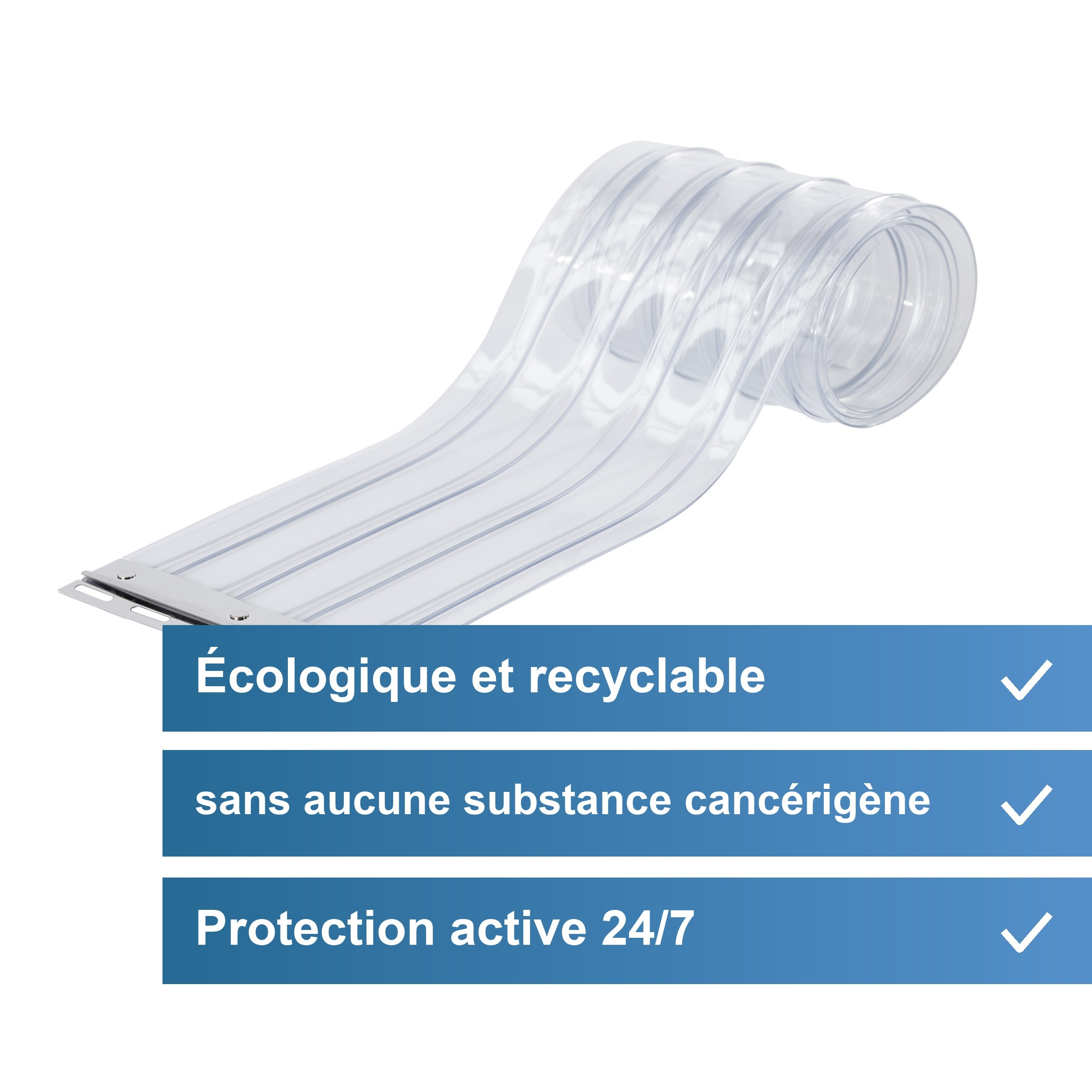 Bande de remplacement pour rideau en PVC, nervurée